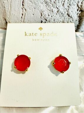 KATE SPADE NY CABARET PINK STONES GOLD TONE STUDS EARRINGS! NWT
